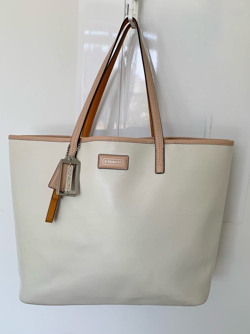 Coach city tote bag Cream Leather